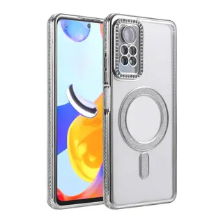 Xiaomi Redmi Note 12 Pro 4G Joke Simli Magneticsafe Kılıf - Gümüş