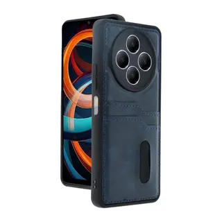 Xiaomi Redmi 14C Kılıf Sara Kartvizitli Deri Kılıf - Lacivert