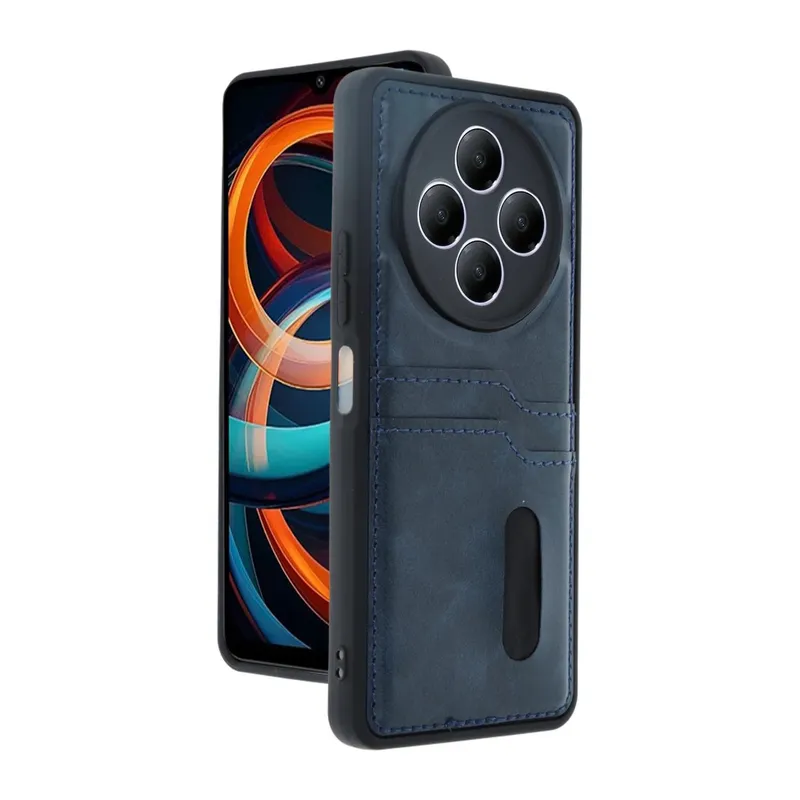 Xiaomi Redmi 14C Kılıf Sara Kartvizitli Deri Kılıf - Lacivert