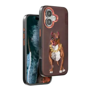 Venco Apple iPhone 16 Perma Desenli Kapak - Kahverengi