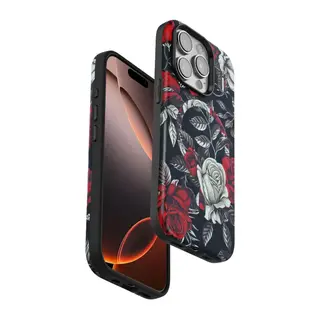 Onegif Apple iPhone 15 Pro Flower Series Magsafe Kapak - Siyah