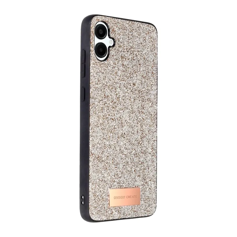 Onegif Samsung Galaxy A06 Bright Simli Kapak - Gold