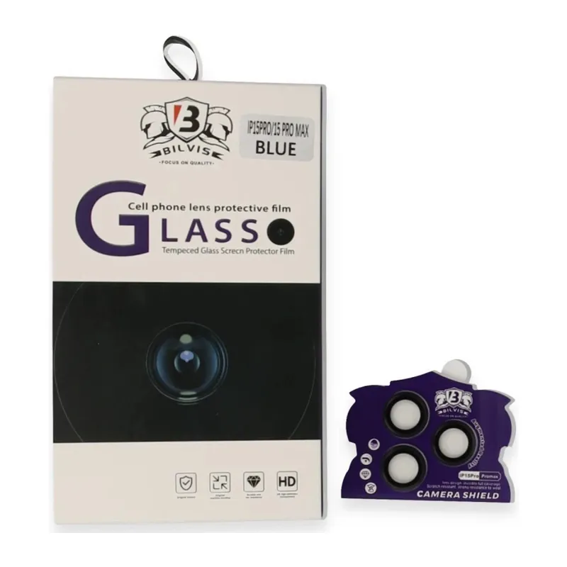 Apple iPhone 15 Pro Max Bilvis Titan Kamera Lens - Lacivert