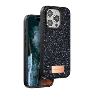 Onegif Apple iPhone 14 Pro Bright Simli Kapak - Siyah