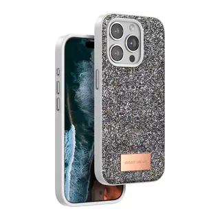 Onegif Apple iPhone 15 Pro Bright Simli Kapak - Gümüş