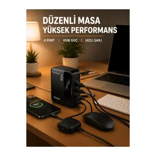 USB-A ve USB-C Girişli Çoklu Şarj Cihazı