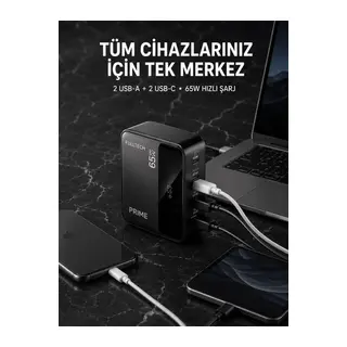 4 Portlu GaN Masaüstü Hızlı Şarj İstasyonu