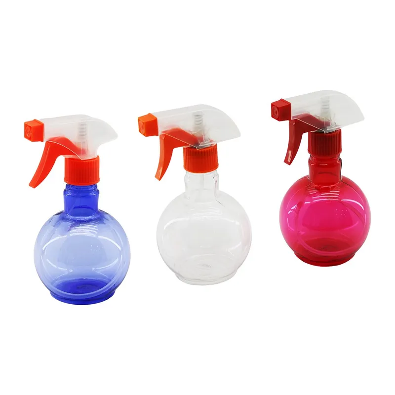 350ML Renkli Şeffaf Tombul - Plastik Boş Sprey Püskürtücü Şişe