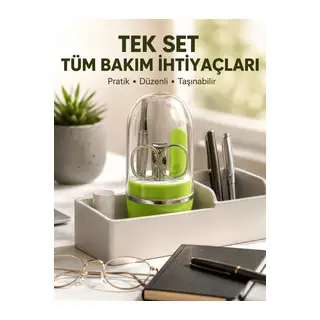 Yeşil Tırnak Bakım Seti Cımbız Makas Tırnak Makası ve Törpü