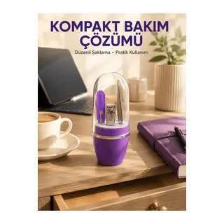 Mor Tırnak Bakım Seti Cımbız Makas Törpü ve Tırnak Makası