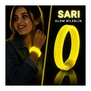 Sarı Kalın Glow Bileklik – Kırılarak Yanan Parti ve Festival Bilekliği