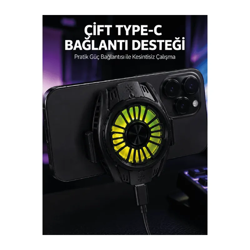 Manyetik Bağlantılı Çift Type-C Girişli Telefon Soğutucu
