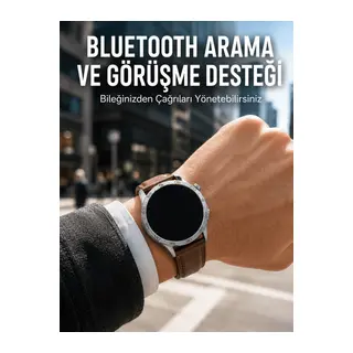 Metal, Deri ve Silikon Kordonlu Çok Fonksiyonlu Akıllı Saat