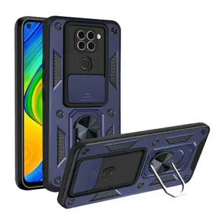 Xiaomi Redmi Note 9 4G Kılıf Pars Lens Yüzüklü Silikon - Lacivert