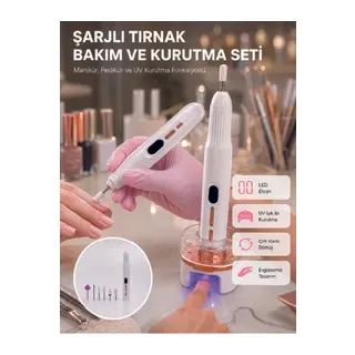 6 Değiştirilebilir Başlık ile Çok Amaçlı Tırnak Bakım Seti