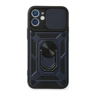 Apple iPhone 11 Kılıf Pars Lens Yüzüklü Silikon - Lacivert