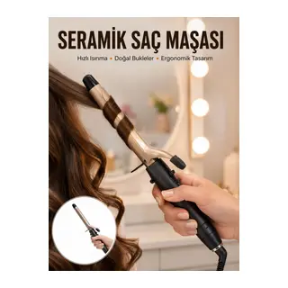 Kalın Bukleler İçin 25 mm Saç Maşası Seramik Plakalı 230 Derece Yeni Nesil