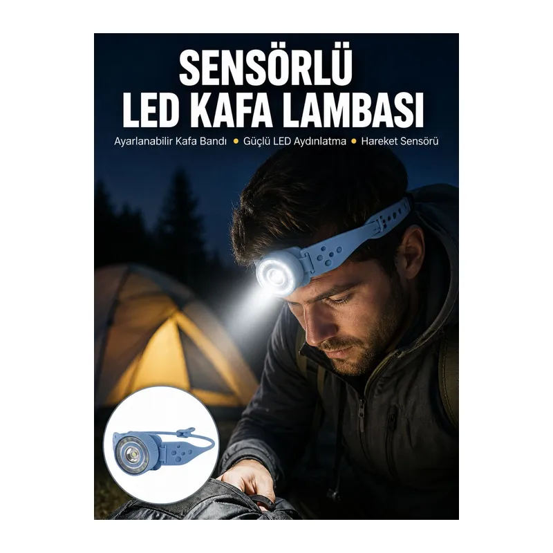 Uzun Pil Ömürlü Kamp ve Dağcılık Kafa Lambası Yeni Nesil