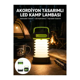Katlanabilir Kamp Lambası Akordiyon Lamba Şarjlı 3 Kademeli Solar Yeni Nesil