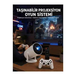 Oyun Konsolu Uyumlu Kablosuz Projeksiyon Cihazı Ev Sinema Deneyimi Yeni Nesil