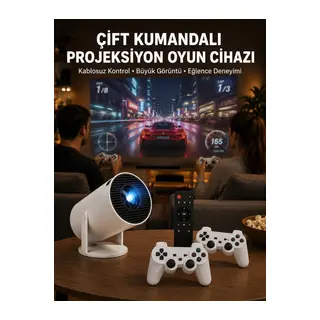 Kablosuz Mini Projeksiyon Cihazı Oyun ve Film İçin Taşınabilir Ev Sineması Yeni Nesil