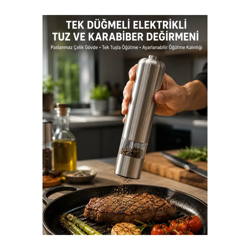 Elektrikli Baharat Öğütme Cihazı Ergonomik Şeffaf Gövde Yeni Nesil