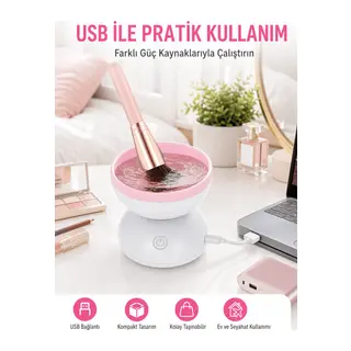 Taşınabilir Elektrikli Makyaj Fırçası Temizleme ve Kurutma Cihazı Yeni Nesil