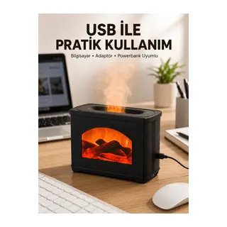 Aromaterapi Difüzör Ultrasonik Sessiz Nemlendirici USB Destekli