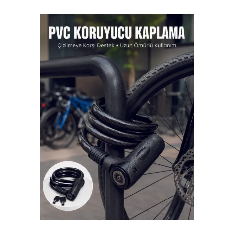 24 mm Kalın Çelik Halat ile Motosiklet ve Bisikletiniz İçin Güçlü Güvenlik