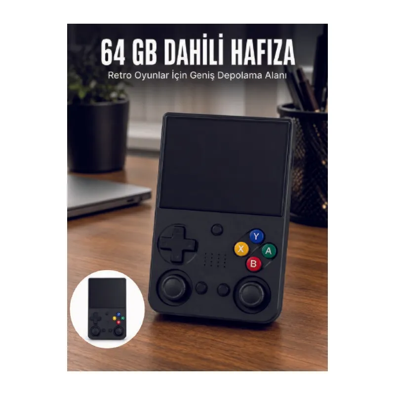 aşınabilir Retro El Oyun Konsolu 64GB Hafızalı IPS Ekranlı Oyun Cihazı