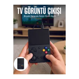 Retro Oyun Konsolu Çift Analog Joystick 64GB Hafızalı Taşınabilir El Konsolu