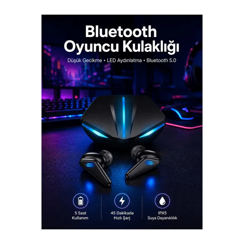 Kablosuz Bluetooth Bağlantılı Kulaklık ve Dokunmatik Ekran Akıllı Saat Arama Cevaplama