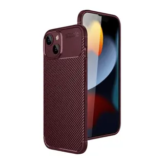 Apple iPhone 15 Kılıf Auto Focus Karbon Kapak - Bordo