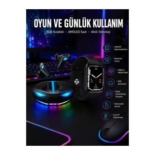 Yeni Nesil Akıllı Saat ve Kablosuz Kulaklık Kampanyası İkili Set Bluetooth Bağlantılı