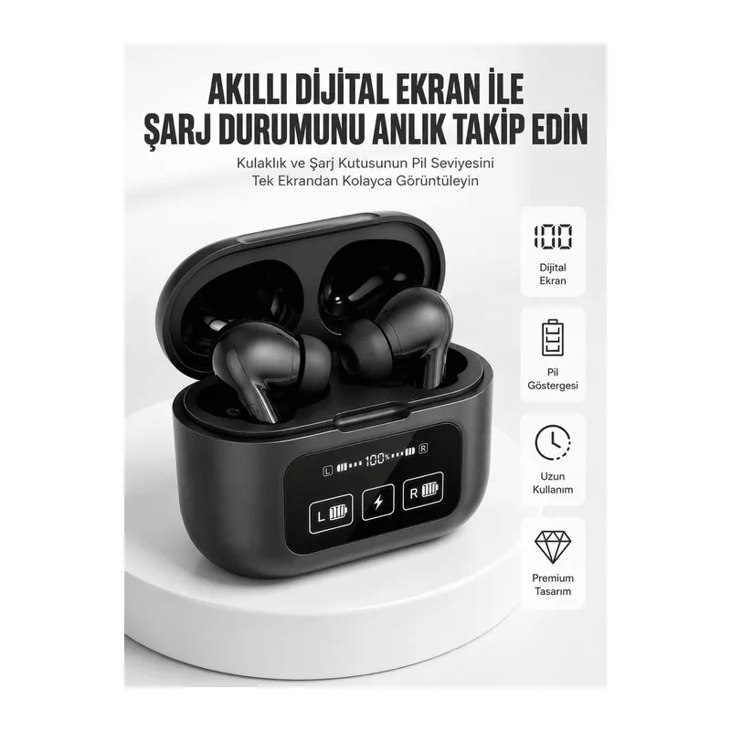 Kablosuz Bluetooth Kulaklık Pro Yeni Nesil Dokunmatik Kontrol