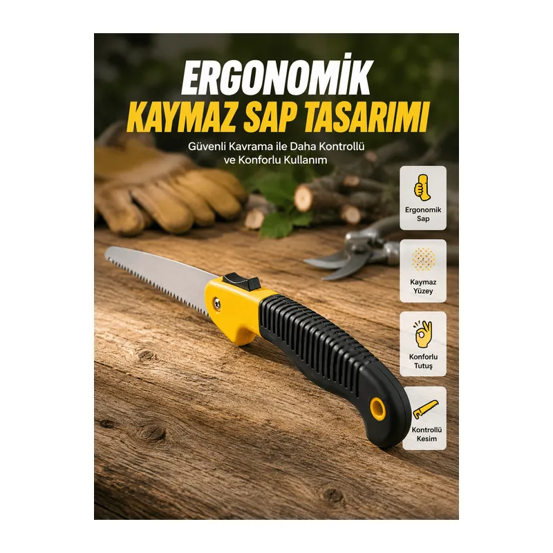 Bahçe ve Odun Kesimi İçin Katlanır El Testeresi