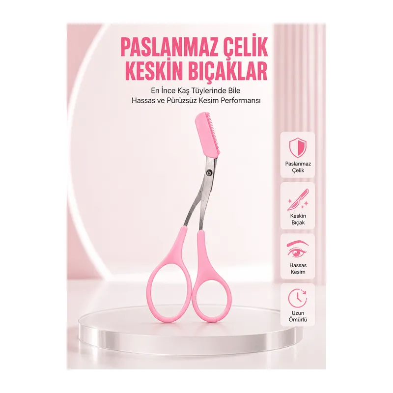Taraklı Kaş Düzeltme Makası – Hassas Şekillendirme ve Kolay Kullanım