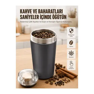 Yeni Nesil Kahve ve Baharat Öğütücü Paslanmaz Çelik Kahve Değirmeni