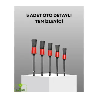 5 Parça Detay Temizlik Fırçası Seti Jant Motor Havalandırma İç Dış Temizlik