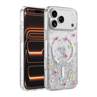Onegif Apple iPhone 17 Pro Max/18 Pro Max Misk Simli Magsafe Kapak - Desen 4
