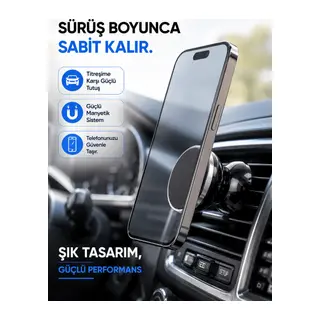 Mıknatıslı Araç İçi Telefon Tutucu Havalandırma Izgarasına Takımına Uygun