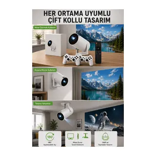 Kablosuz 4K Projeksiyon – Wi‑Fi 6 & Bluetooth 5.0 ile Oyun ve Uygulama Merkezli Yeni Nesil