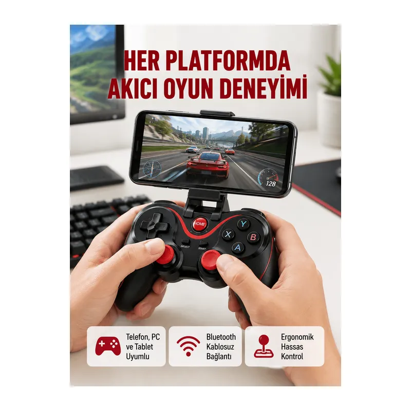 Hafif ve Taşınabilir Kablosuz Bluetooth Oyun Konsolu