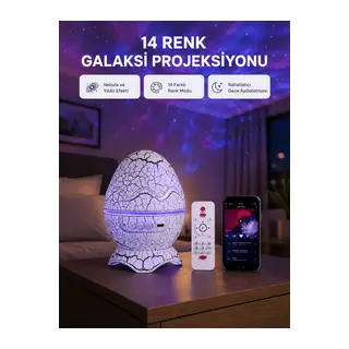 Yıldızlı Gökyüzü Dinozor Yumurta Projektör – Ayarlanabilir Parlaklık ve Hız
