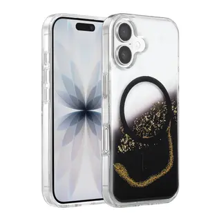 Onegif Apple iPhone 17 Lotus Simli Magsafe Kapak - Siyah