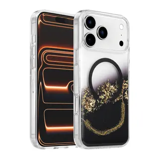 Onegif Apple iPhone 17 Pro/18 Pro Lotus Simli Magsafe Kapak - Siyah