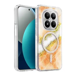 Onegif Xiaomi Redmi Note 15 Pro Plus 5G Lotus Simli Magsafe Kapak - Turuncu