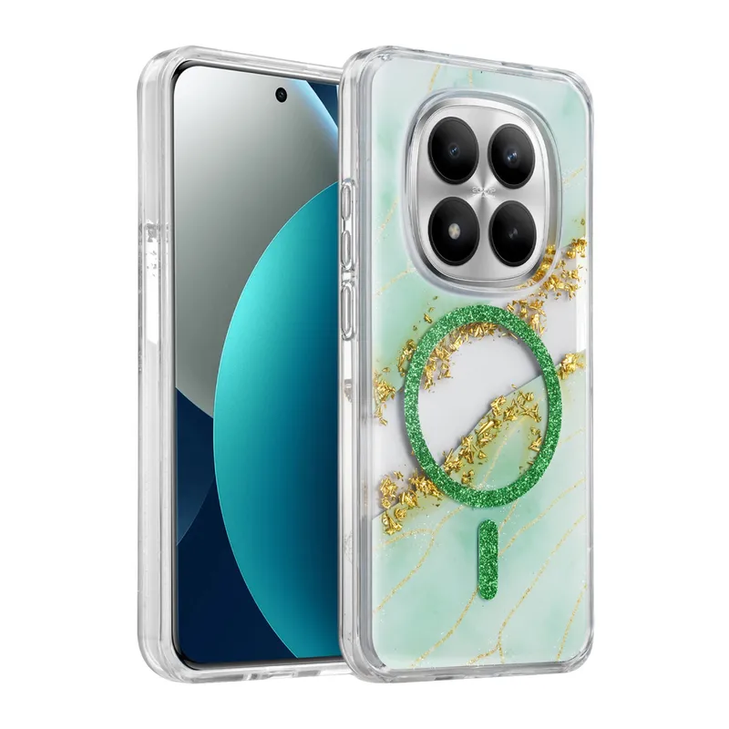 Onegif Xiaomi Redmi Note 15 4G Lotus Simli Magsafe Kapak - Yeşil