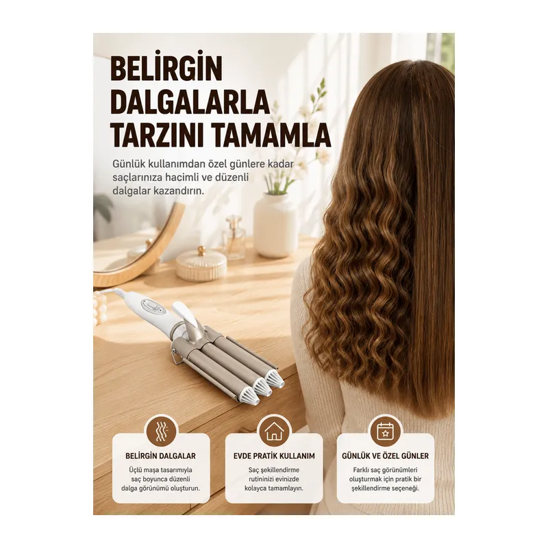 Profesyonel Kullanıma Uygun Bukle Maşası Yeni Nesil