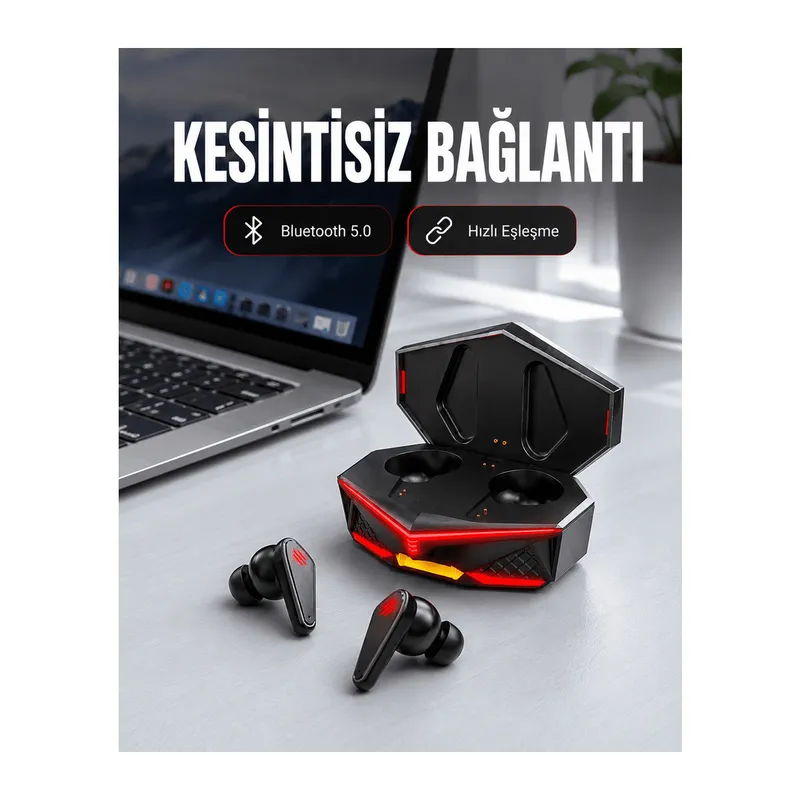 Kablosuz Bluetooth Kulaklık Led Işıklı Yeni Nesil